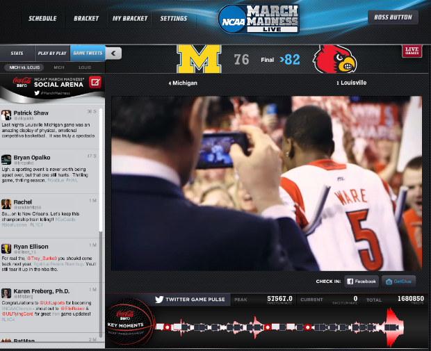 Screen grab of the official NCAA March Madness website taken Tuesday, April 9, 2013.